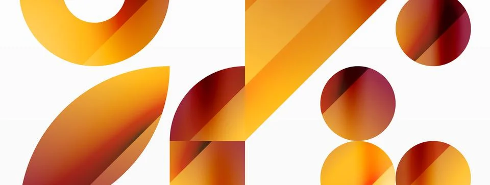 Vector background. Minimalist geometric backdrop adorned with circles and shapes Stock Illustration