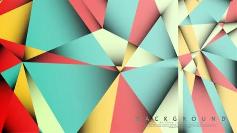 Vector Background of the Mosaic Triangle with a combination of pastel blue, r 스톡 일러스트