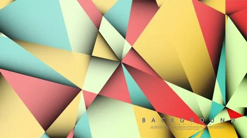 Vector Background of the Mosaic Triangle with a combination of pastel blue, r Stock Illustration