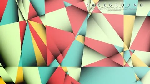 Vector Background of the Mosaic Triangle with a combination of pastel blue, r Stock Illustration