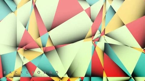 Vector Background of the Mosaic Triangle with a combination of pastel blue, r Stock Illustration