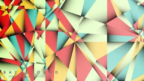 Vector Background of the Mosaic Triangle with a combination of pastel blue, r Stock Illustration