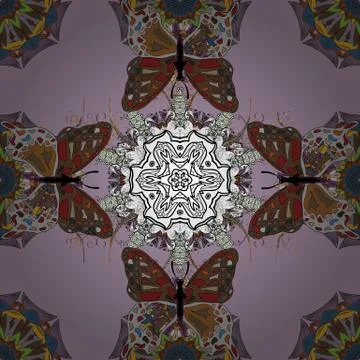 Vector Background with Moth. Simple Feminine Pattern for Card, Invitation. Summe 스톡 일러스트