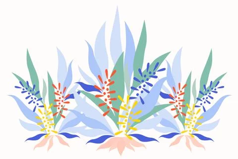 Vector background of multicolored deciduous bushes Stock Illustration