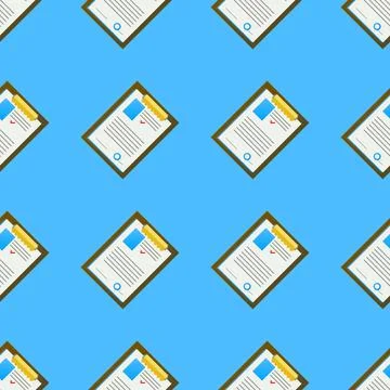 Vector background for office. Clipboard Seamless vector pattern with color... Foto stock