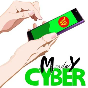 Vector background of online shoping. Vector illustration. Human finger choosing Stock Illustration