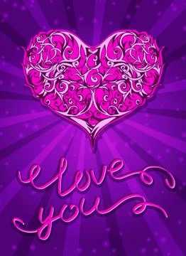 Vector background with ornate heart. Stock Illustration
