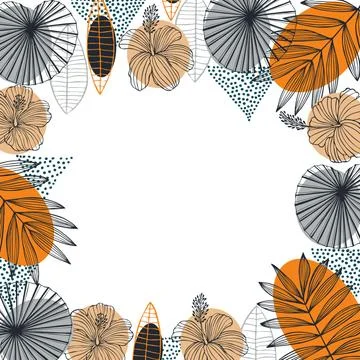 Vector background  with  palm leaves. Stock Illustration