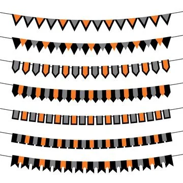 Vector background with party bunting flags for Halloween or thanksgiving day  Stock Illustration