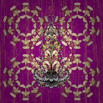 Vector background. Pattern floral pattern. Sketch baroque, damask. Graphic moder Stock Illustration