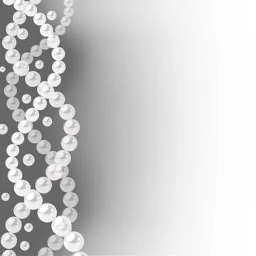 Vector background with pearl waves border. Stock Illustration