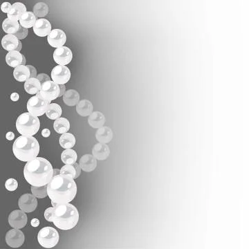 Vector background with pearl waves border. Stock Illustration