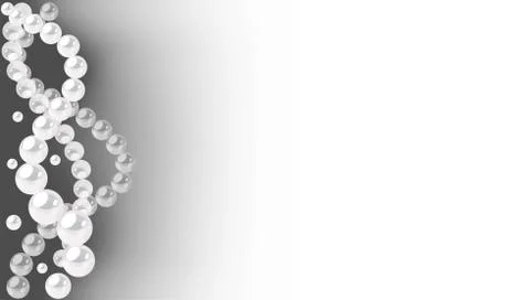 Vector background with pearl waves border. Stock Illustration