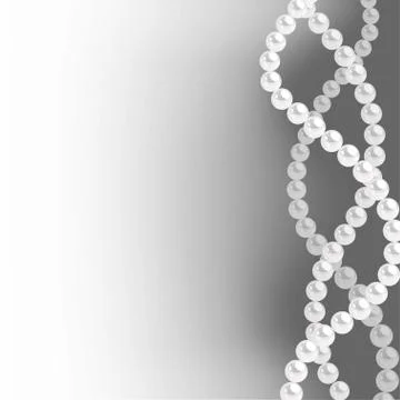 Vector background with pearl waves border. Stock Illustration