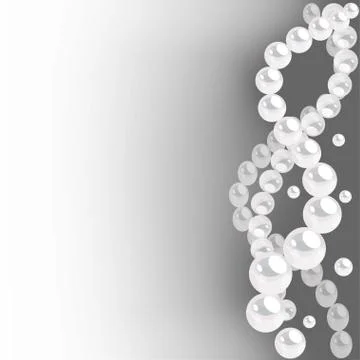 Vector background with pearl waves border. Stock Illustration