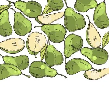 Vector  background with pears. Stock Illustration
