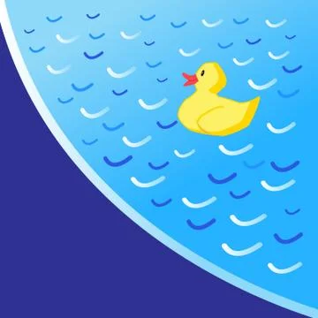 Vector background pool vector with a yellow duckling toy Stock Illustration