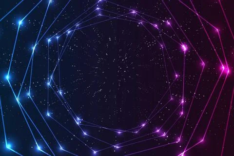 Vector background with realistic abstract technology particles for free 库存插图