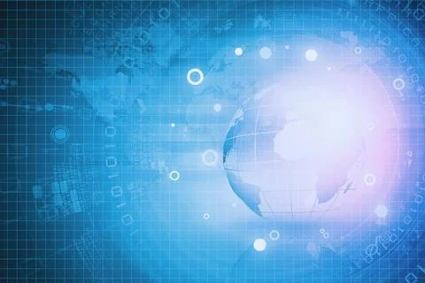 Vector background with realistic abstract technology particles for free Stock Illustration