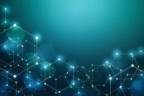 Vector background with realistic abstract technology particles for free Stock Illustration