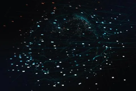 Vector background with realistic abstract technology particles for free Stockillustratie