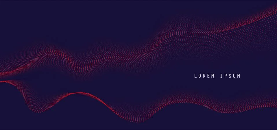 Vector background with red abstract wave dots Stock Illustration