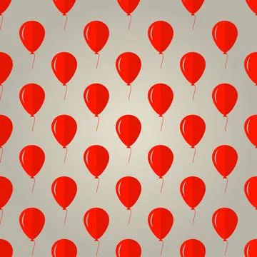 Vector background for red balloons Seamless vector pattern with red flying... Stock Photos
