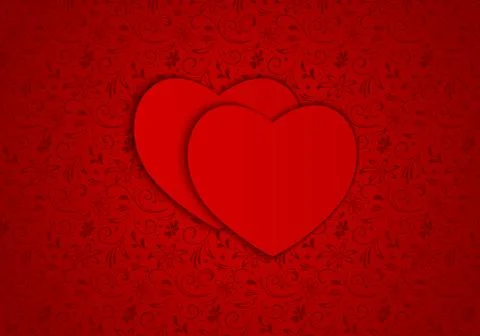 Vector background red hearts Stock Illustration