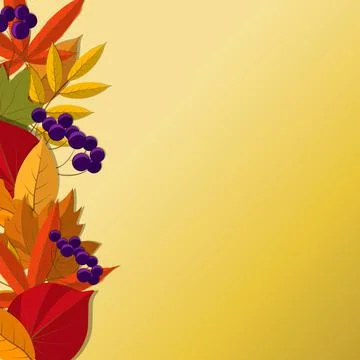 Vector background with red, orange, brown and yellow falling autumn leaves. Stock Illustration