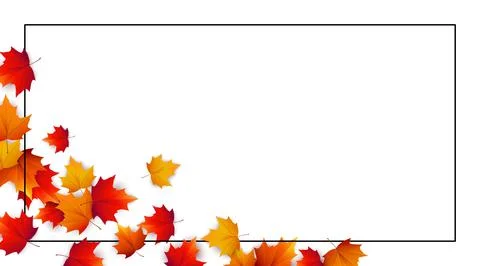 Vector background with red, orange, brown and yellow falling autumn leaves. Stock Illustration