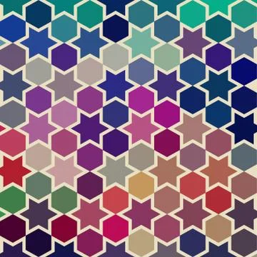 Vector background of repeating geometric stars. geometric background. retro h Stock Illustration