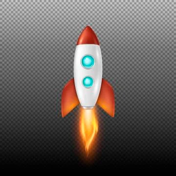 Vector background with retro space rocket ship launch, Template for project Stock Illustration