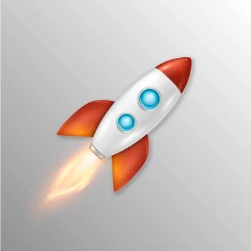 Vector background with retro space rocket ship launch, Template for project 스톡 일러스트