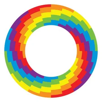 Vector background of round wheel circle with rainbow colors Stock Illustration