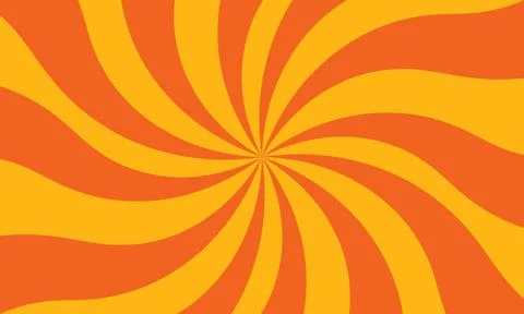 Vector background with rounded orange light rays Stock Illustration