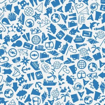 Vector background of the sea icons Illustrazione stock