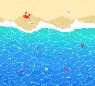 Vector background with sea surf Stock Illustration