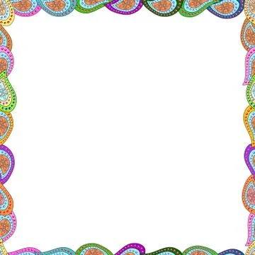 Vector Background seamless pattern with hand drawn Frame doodle. Doodles frame c Stock Illustration