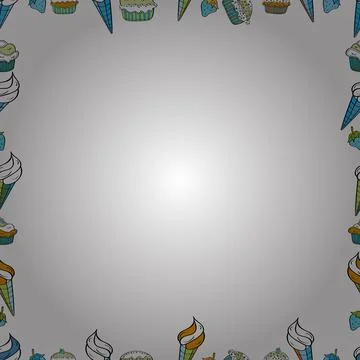 Vector Background seamless pattern with hand drawn Frame doodle. Seamless patter Stock Illustration