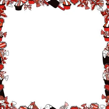 Vector Background seamless pattern with hand drawn Frame doodle. Doodle frame co Illustrazione stock