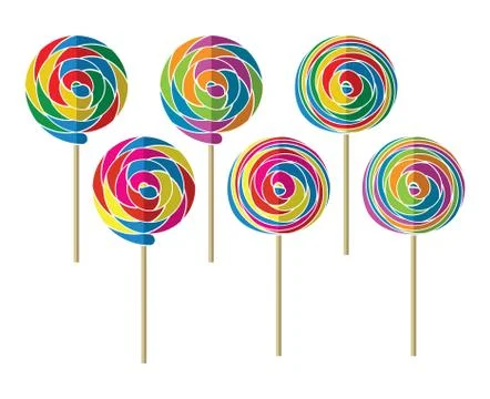 Vector background set of colorful lollipop candy balls Stock Illustration