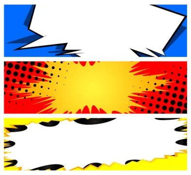 Vector background set in comic book style. Retro pop art design. Long horizon Illustrazione stock