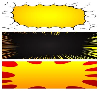 Vector background set in comic book style. Retro pop art design. Long horizon Illustrazione stock