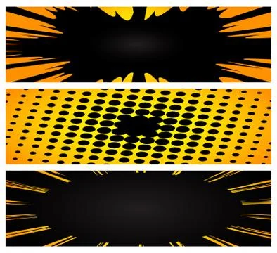 Vector background set in comic book style. Retro pop art design. Long horizon 스톡 일러스트