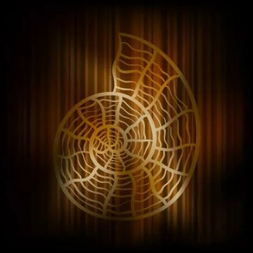 Vector background with shell and stripes Stock Illustration