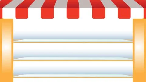 Vector background with shopping stand. Illustrazione stock