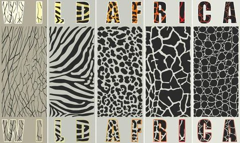 Vector background from the skins of African wild animals Stock Illustration