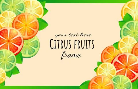 Vector background with slices of lemon, lime and orange in watercolor Stockillustratie