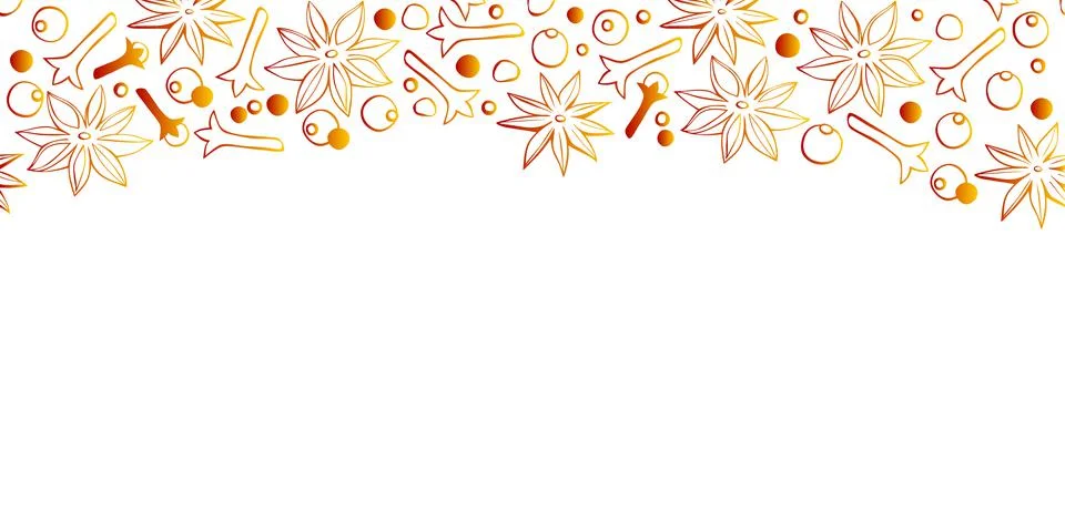 Vector background with space and border of spice, seasonings on upper edge. B Stock Illustration
