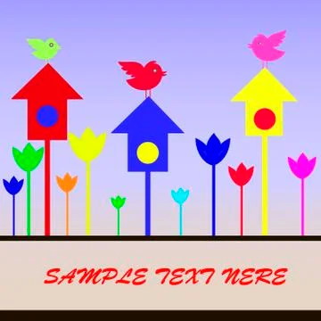 Vector background spring birds Illustrazione stock